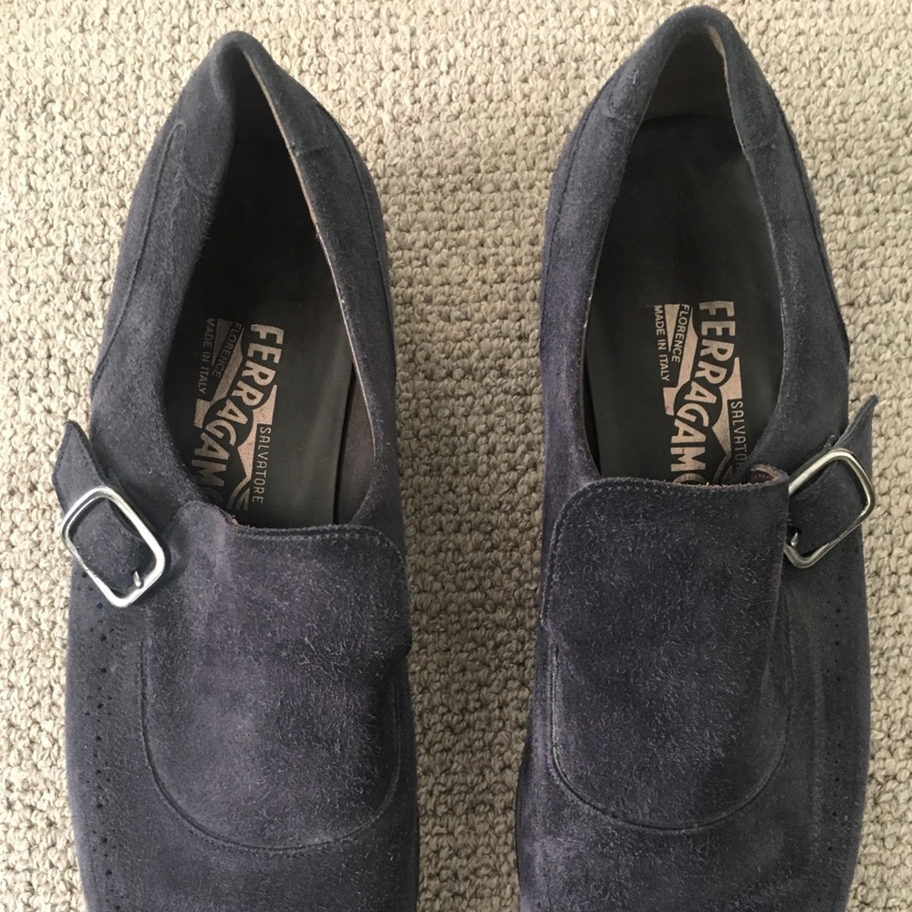 Ferragamo Midnight Blue Suede men's italian shoes - Picture 3 of 8